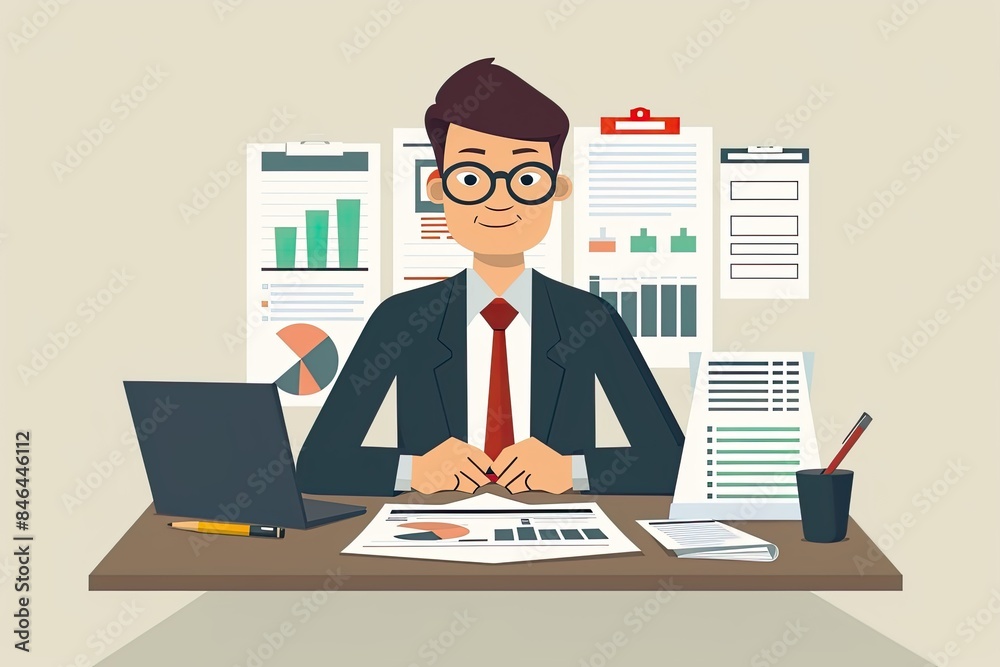 Financial analyst preparing a report Financial analyst preparing a report