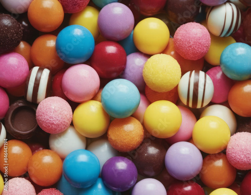 Un sacco di caramelle rotonde colorate, perfetto per riempire un barattolo di dolci. 
