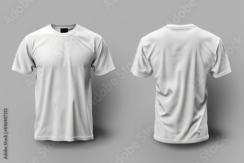 Men's T-shirt white front and back view