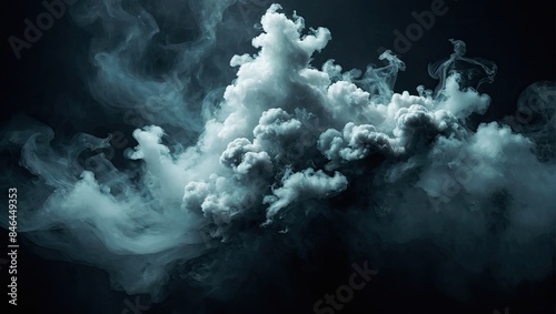 Abstract clouds and smoke on black background   © Leon