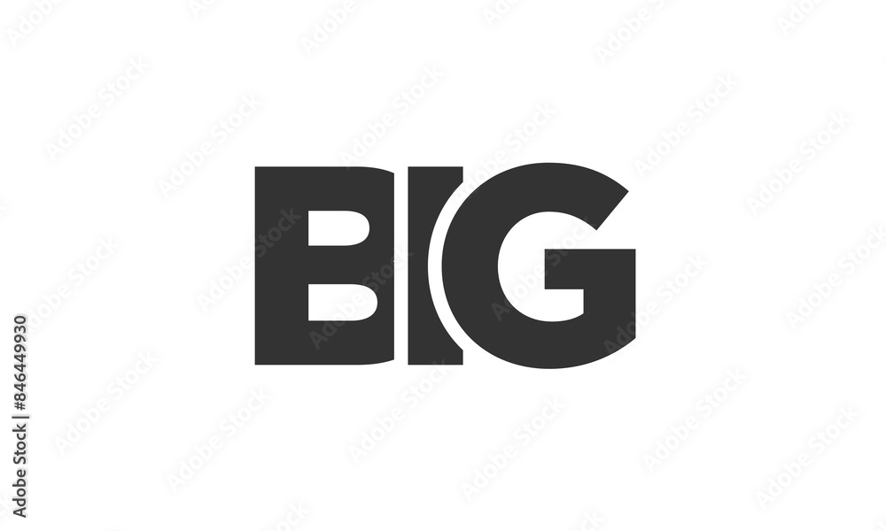 BIG logo design template with strong and modern bold text. Initial based vector logotype featuring simple and minimal typography. Trendy company identity.