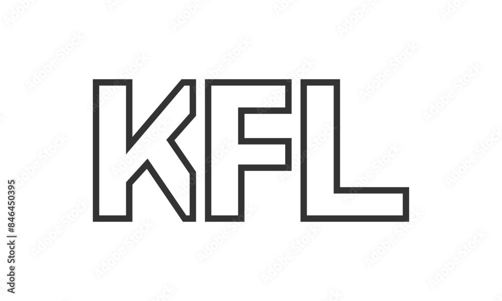 KFL logo design template with strong and modern bold text. Initial based vector logotype featuring simple and minimal typography. Trendy company identity. KFL logo design template with strong and modern bold text. Initial based vector logotype featuring simple and minimal typography. Trendy company identity.
