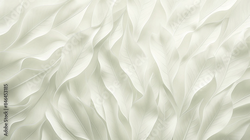 Abstract background with overlapping white leaves in soft focus, nature concept. Background with copy space.