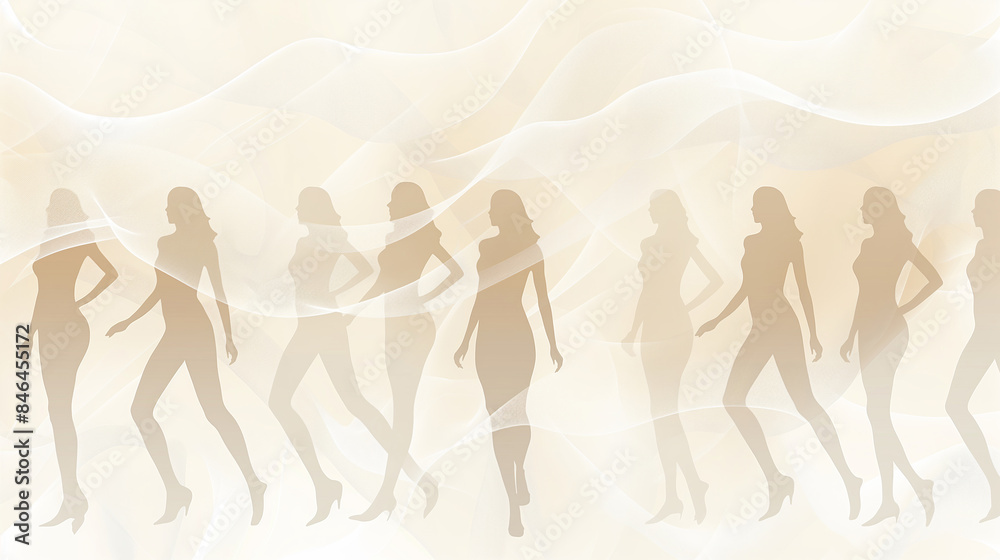 Silhouettes of women in graceful poses with a flowing abstract background, modern art concept. Background with copy space Silhouettes of women in graceful poses with a flowing abstract background, modern art concept. Background with copy space