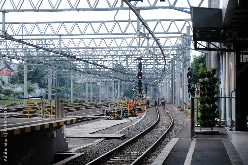 commuter line rail at Lempuyangan station, Indonesia commuter line rail at Lempuyangan station, Indonesia