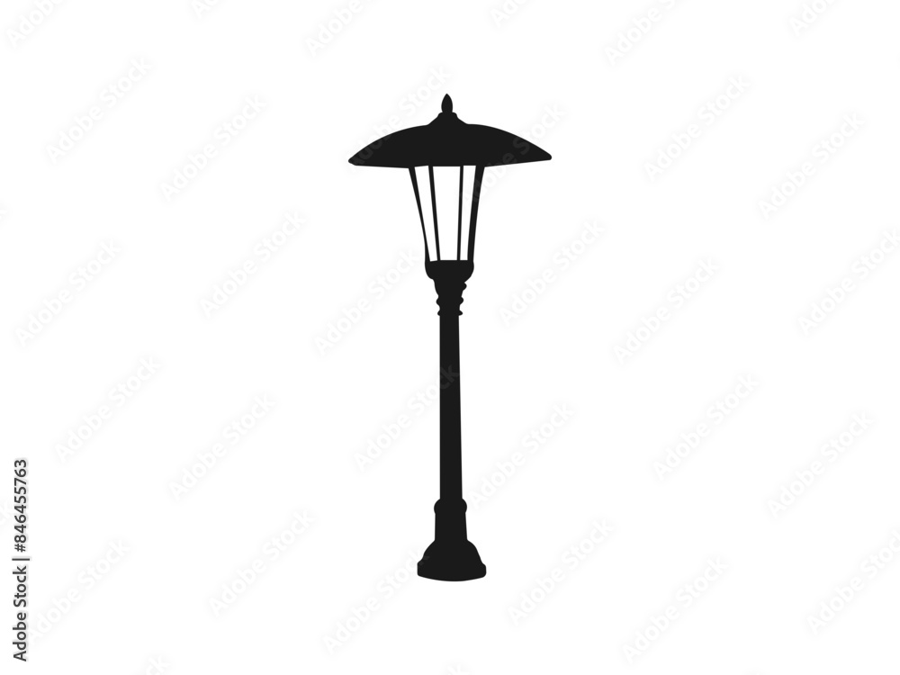 Street light silhouette. Street light silhouette.