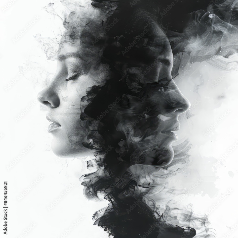 Fototapeta premium Abstract Face in Smoke.