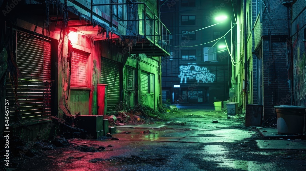 custom made wallpaper toronto digitalLuminous neon lights illuminating dark alley