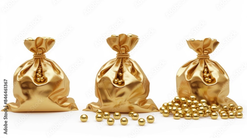 Golden Bags with Gold Balls, Generative AI Golden Bags with Gold Balls, Generative AI