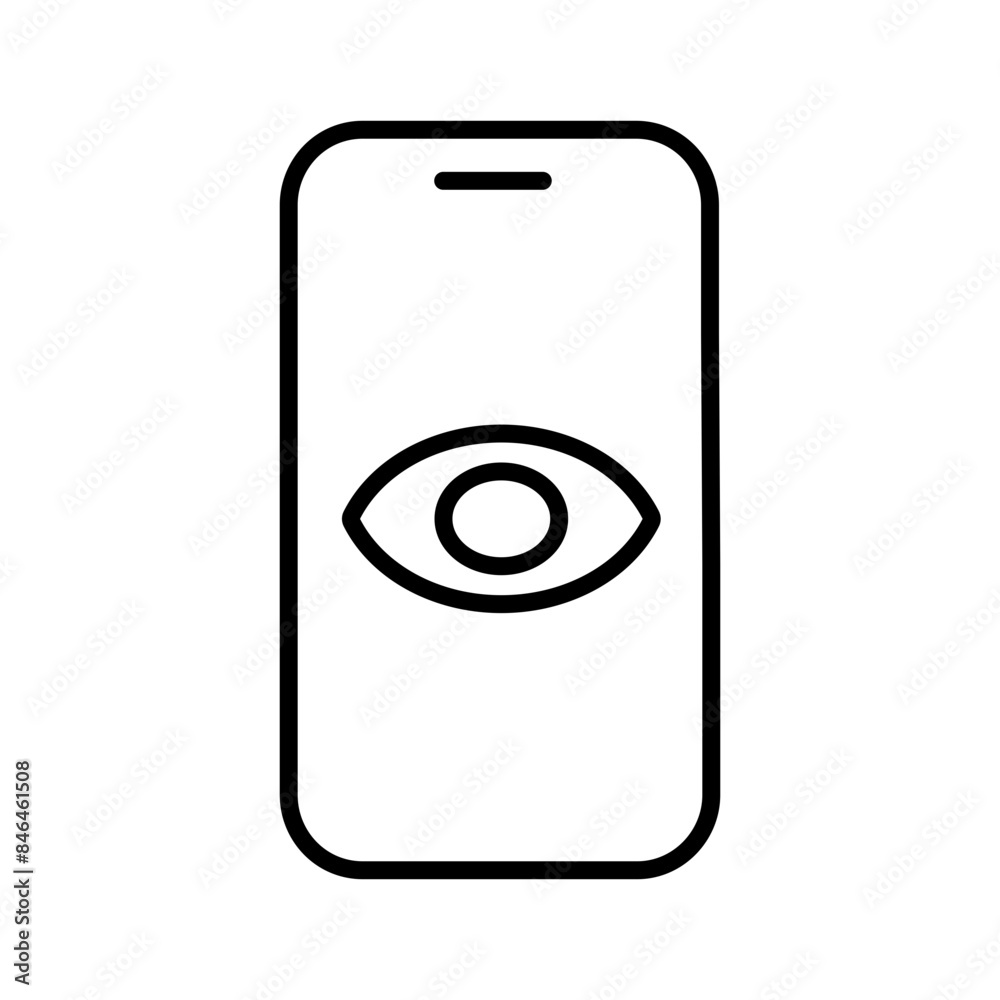 Mobile Eye Icon Perfect for Surveillance and Security Themes Mobile Eye Icon Perfect for Surveillance and Security Themes