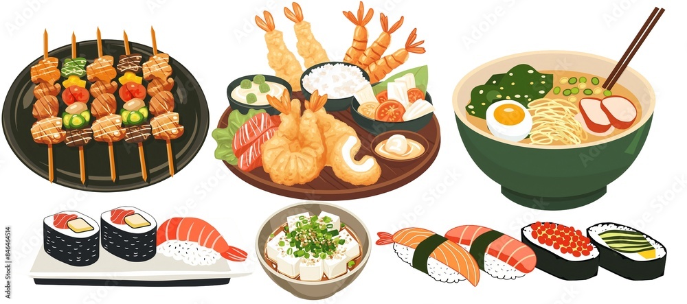 sushi and shrimp on a plate with chopsticks and other foods sushi and shrimp on a plate with chopsticks and other foods