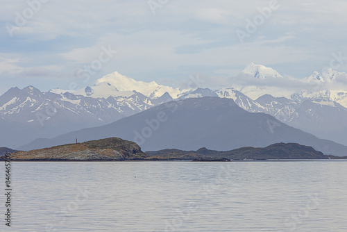 The Beagle Channel with the Bridges Islands and the Andes in the background, close to the Chilean Border photo