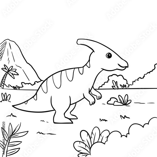 Parasaurolophus Coloring Page