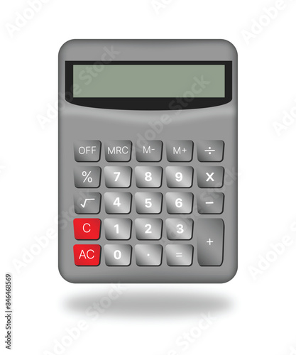 3d realistic calculator vector icon illustration with gradient colour effect isolated on white background.