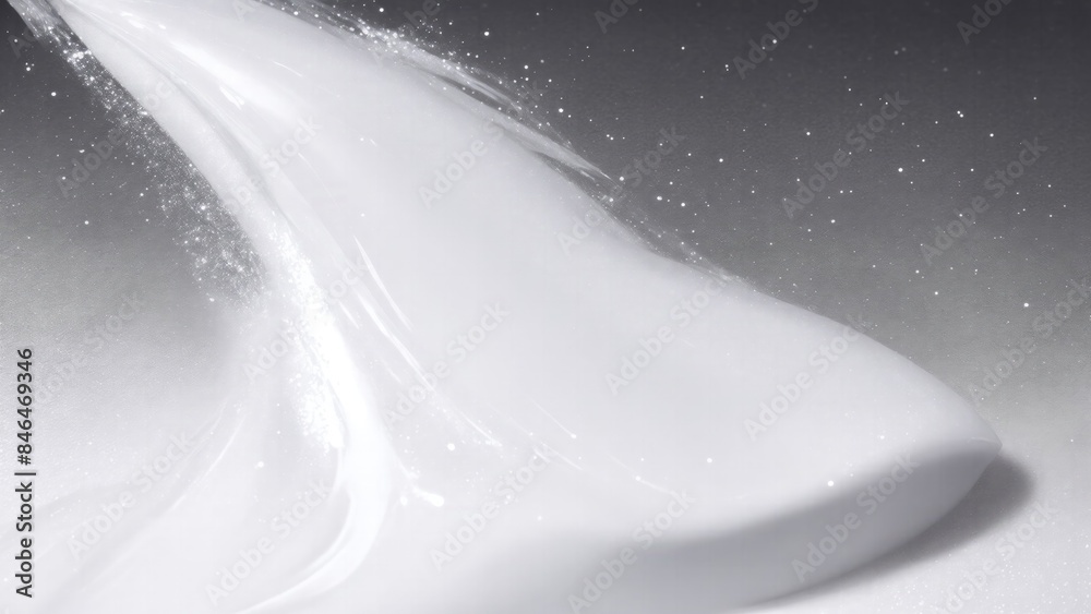 Fototapeta premium Glam gloss. White glitter fluid motion