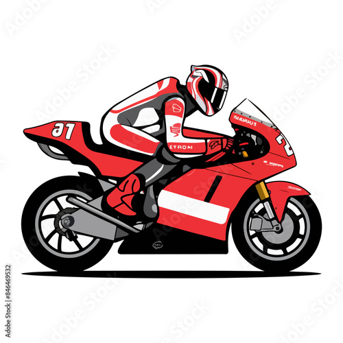 amazing moto gp motorcycle vector illustration ai generated
