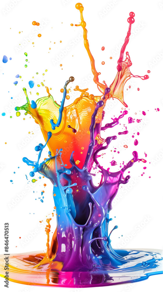 Fototapeta premium Vibrant splash of colorful paint in dynamic motion, capturing the essence of creativity and energy. Perfect for art and design themes.