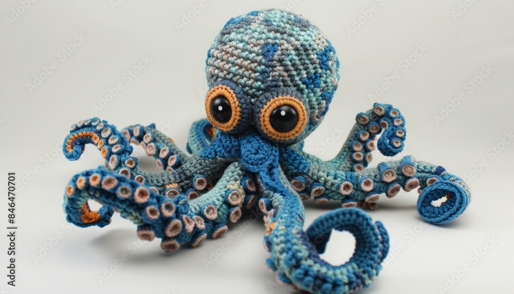 Adorable Handmade Crochet Baby Octopus Soft Toy, Perfect for Babies - AR 7:4 Adorable Handmade Crochet Baby Octopus Soft Toy, Perfect for Babies - AR 7:4