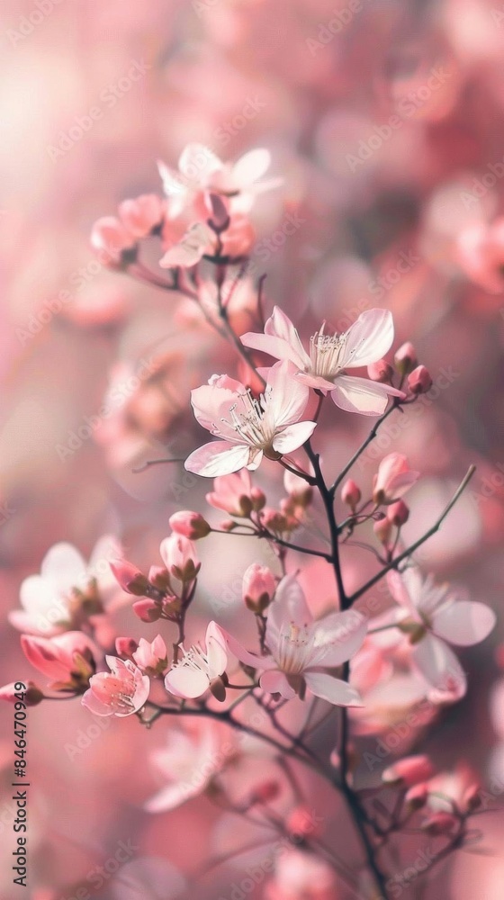 Pink Flower on Tree Branch Pink Flower on Tree Branch