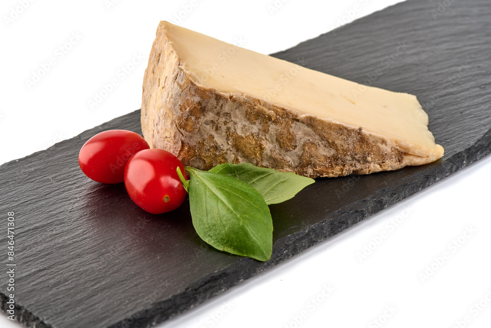 Traditional French goat cheese, isolated on white background Traditional French goat cheese, isolated on white background