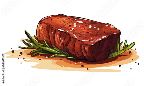 steak vector flat minimalistic asset isolated vector style illustration
