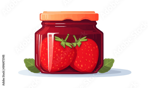 strawberry jam vector flat minimalistic isolated vector style illustration