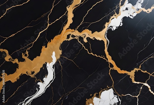 Marble in shades of black and gold. Abstract fluid patterns. background, texture 