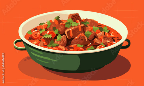 Beef Stew vector flat minimalistic isolated vector style illustration