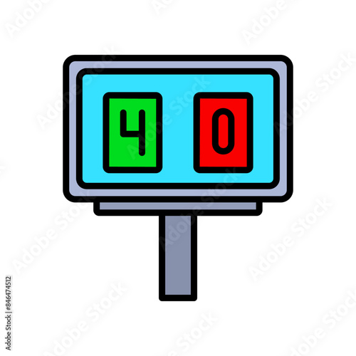 Scoreboard icon. Sports scores, competition, game results, display, electronic, team sports, graphic, illustration, colorful. © Кирилл Макаров