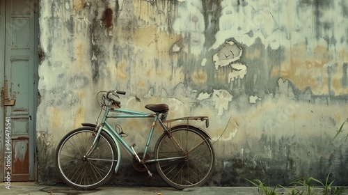 Wallpaper Mural An old rusty bicycle is leaning against a wall Torontodigital.ca
