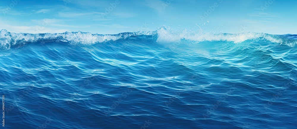 Sea surface with small waves Blue water background Marine texture. copy space available