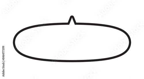 丸いふきだし　上　横長　モノクロ　白黒　線画　シンプル　イラスト　素材