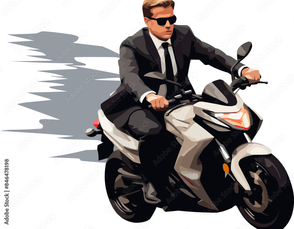 man in business suit riding Motor bike isolated vector style with transparent background illustration man in business suit riding Motor bike isolated vector style with transparent background illustration
