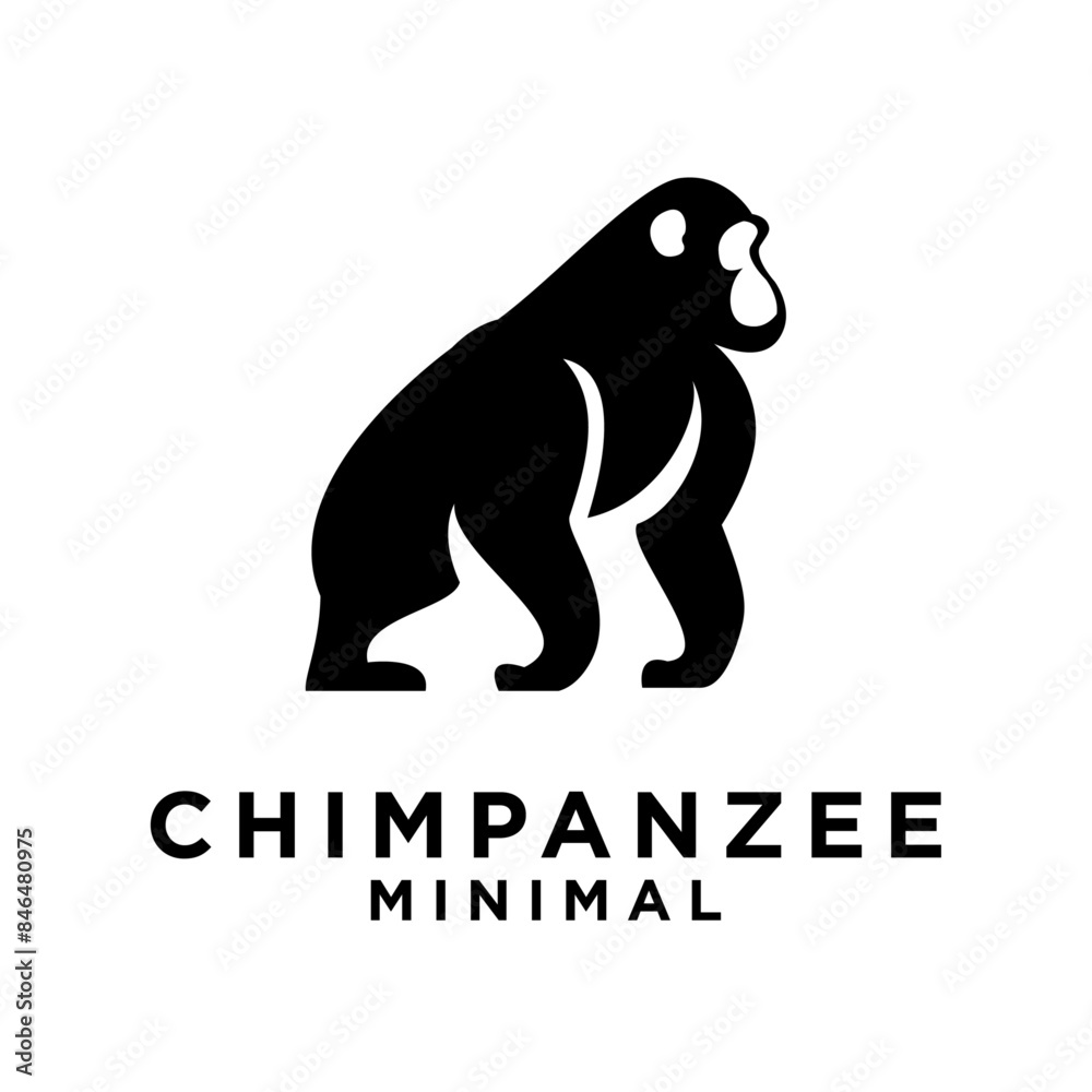 Obraz premium Chimpanzee Logo icon design illustration