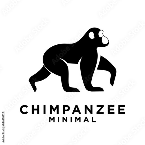 Chimpanzee Logo icon design illustration