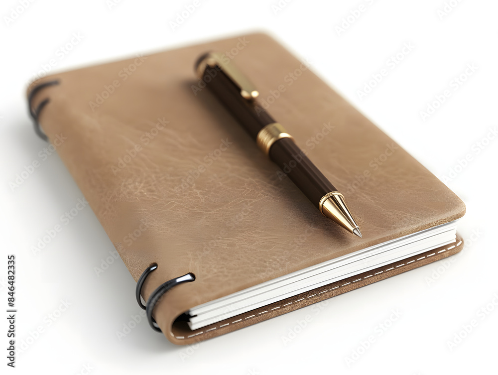 Notebook and pen isolated on white background Notebook and pen isolated on white background