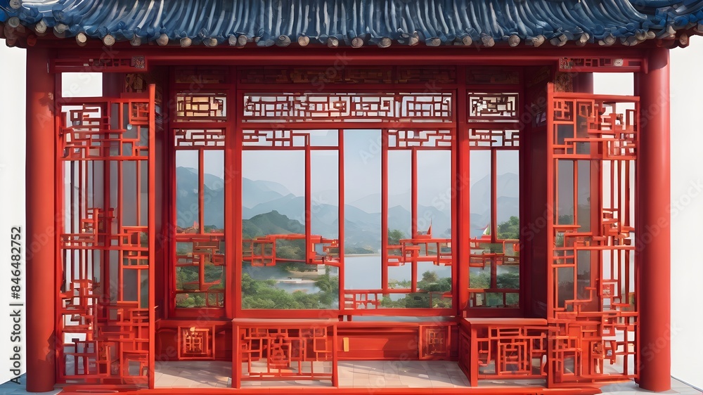 Generative AI. Embrace the allure of the East as you gaze through this exquisite window adorned with intricate Oriental-style decorations. Let the delicate beauty of Chinese-inspired motifs transport Generative AI. Embrace the allure of the East as you gaze through this exquisite window adorned with intricate Oriental-style decorations. Let the delicate beauty of Chinese-inspired motifs transport