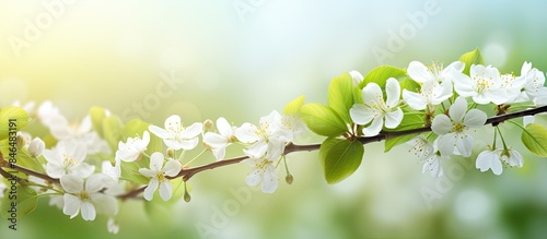 Spring Nature background with Apple blossom a beautiful copy space image © Gular