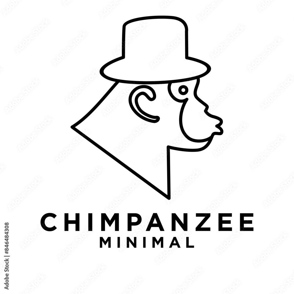 Head Chimpanzee Logo icon design illustration