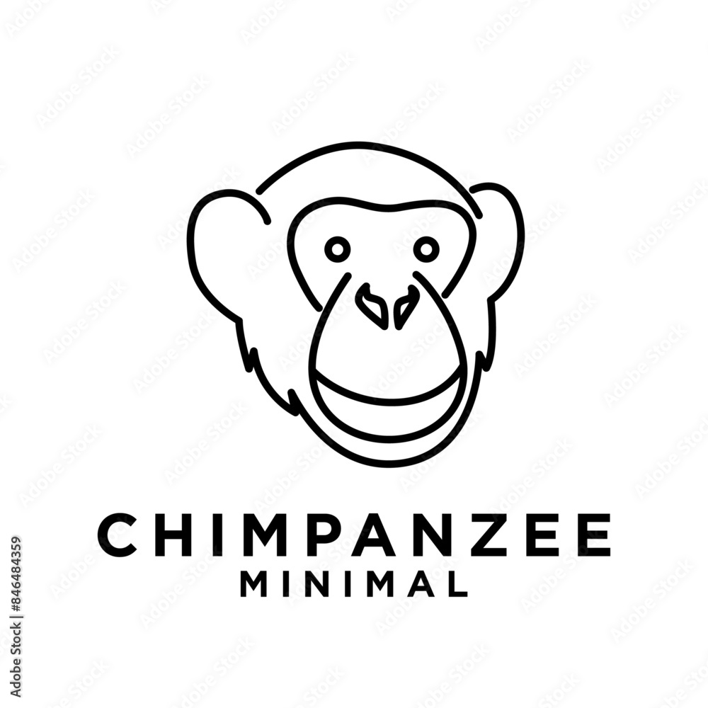 Head Chimpanzee Logo icon design illustration Head Chimpanzee Logo icon design illustration