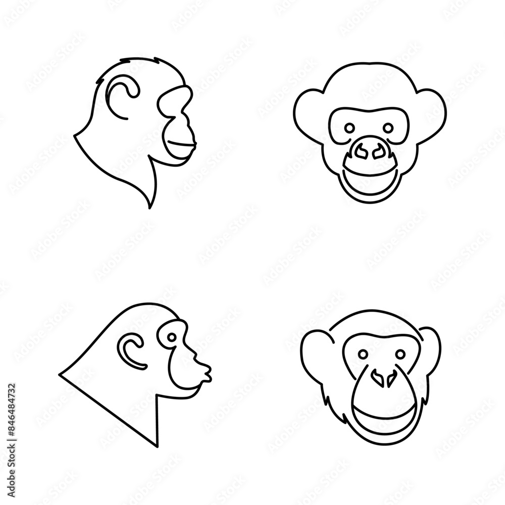 Head Chimpanzee Logo icon design illustration Head Chimpanzee Logo icon design illustration