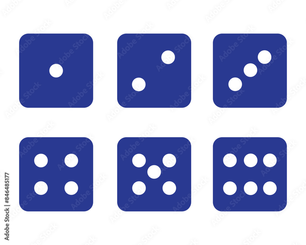 Game dice set isolated on white background. Set of dice in flat and linear design from one to six. Traditional game die with marked with different numbers of dots. Vector illustration. EPS 10 Game dice set isolated on white background. Set of dice in flat and linear design from one to six. Traditional game die with marked with different numbers of dots. Vector illustration. EPS 10