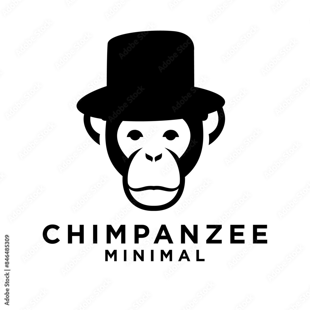Head Chimpanzee Logo icon design illustration Head Chimpanzee Logo icon design illustration