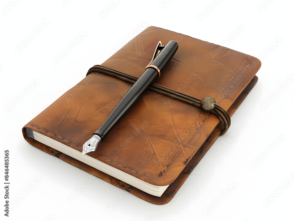 Notebook and pen isolated on white background Notebook and pen isolated on white background