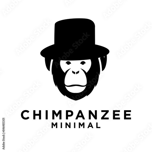 Head Chimpanzee Logo icon design illustration