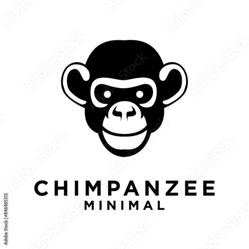 Head Chimpanzee Logo icon design illustration