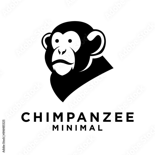 Head Chimpanzee Logo icon design illustration