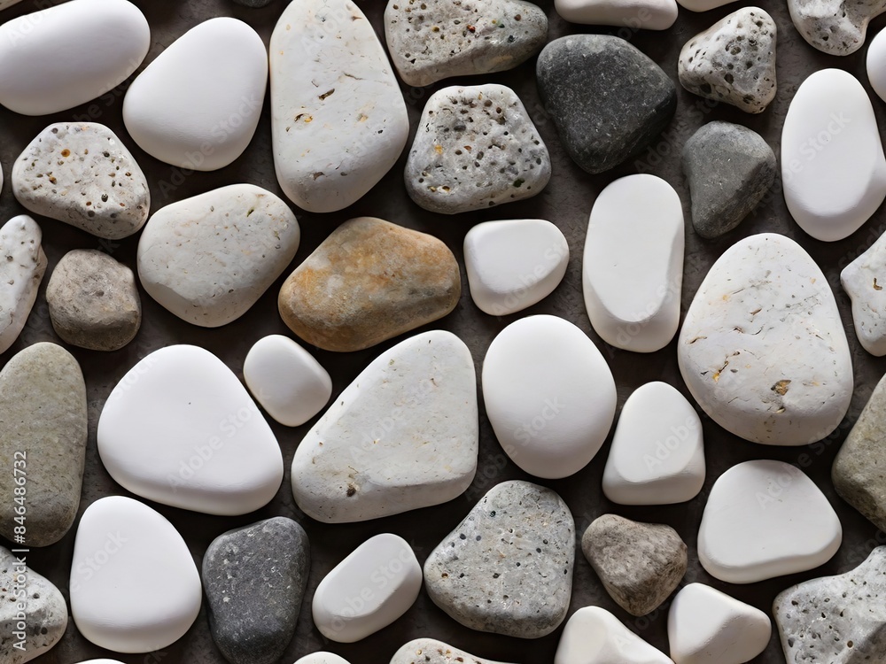 Seamless grey, black and white pebble pattern or tileriver stone background Seamless grey, black and white pebble pattern or tileriver stone background
