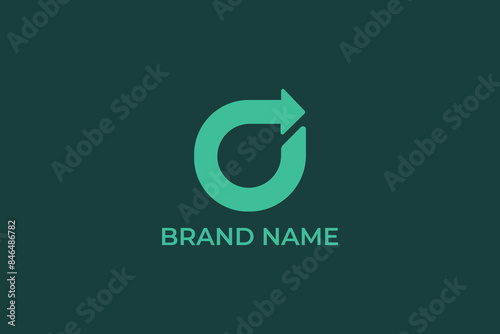 letter O arrow logo, letter O forward logo, letter O triangle logo, logomark