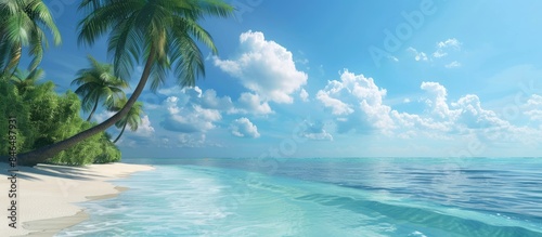 Tropical Beach with Palm Trees © Vusal
